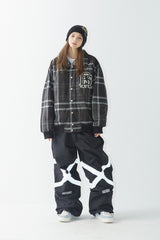 ビッグロゴカラーバーシティジャケット/BSR2223FWJK026 BIG LOGO COLLAR VARSITY JACKET BLACK CHECK