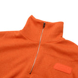 [UNISEX] Oversized Half-Zip Fleece Sweater (Orange) (6656117407862)