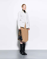 DOZI - Pinched Stripe Oversized Shirts _ Ivory