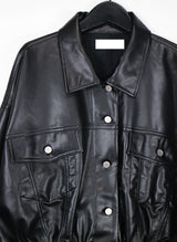 レザートラッカージャケット / Leather Trucker Jacket (2color)