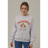 ピーチドローイングスウェットシャツ / PEACHES DRAWING SWEATSHIRT_WHITE MELANGE