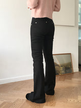 Habe low-rise slab cotton bootcut pants