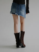 アンバランスデニムスカートプリーツ / no.802 Unbalance Denim Skirt Pants
