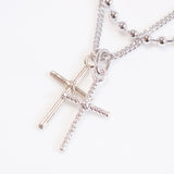 ダブルクロスレイヤードネックレス / Double cross layered necklace