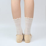 レースミドルソックス / [2 PAIRS 1 SET] LACE MIDDLE SOCKS