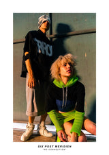 クロップドセーターwithデニム / Cropped sweater with denim strapless (4363529617526)