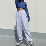 スマイルフラワースウェットパンツ / smile flower sweat jogger pants (4649643769974)