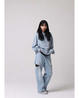 サイドスリットワイドデニムパンツ / side-slit wide denim pants