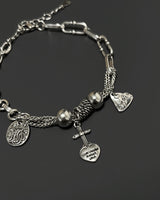 ハートクロスチェーンブレスレット / heart cross chain bracelet (925silver)