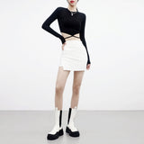 [NONCODE] Lexit strap crop T-shirt