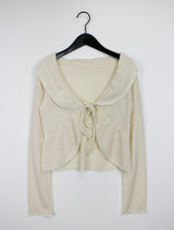 ラッフルカラーカーディガン/Ruffle collar cardigan (3color)