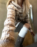 Vintage Ethnic Tteokbokki Hooded Knitwear