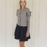 Lush shirring T-shirt (light gray)