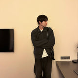 チップハチカラージップアップニットウェア / Chip Hachi Collar Zip-Up Knitwear (5 colors)