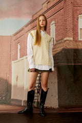 ケーブルニットベスト / 25P CABLE KNIT VEST_CREAM