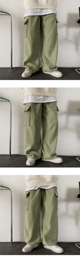 [Fleece] Winds cargo wide banding sweat pants