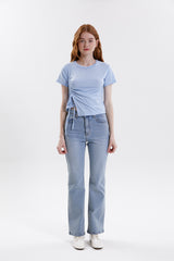 レールシャーリングTシャツ/RAIL SHIRRING T.SHIRT