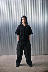 H-T CARGO BALLOON SWEAT PANTS (Charcoal) / カーゴバルーンスウェットパンツ