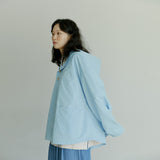 コットンフードアノラック / unisex cotton hood anorak sky blue