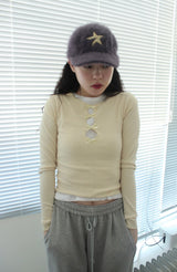ribbon long sleeve T-shirt (4colors)