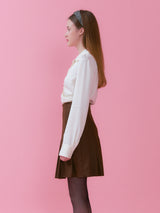 KATE PLEATS MINI SKIRT_BROWN (6612509327478)