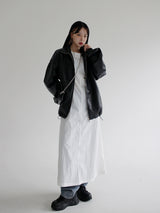 バルーンレザージャンパー / Balloon Leather Jumper (2color)