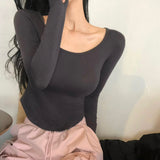 [BELLIDE MADE] スリムグラマーUネック長袖Tシャツ