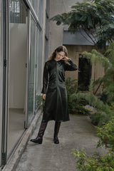 ドレーパリードレス/DRAPERY DRESS_DEEP GREEN