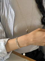 (silver925) Brush long necklace