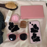 コットンバニーポポジェリーハードアイフォンケース/Cotton bunny popo Jelly Hard phone case black