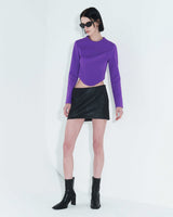 ピンタックジャージートップ / Pintuck Jersey Top _ Purple