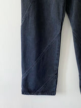 Coupure wide denim pants