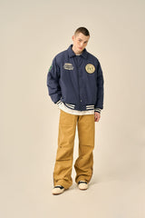 OVER PATCH PADDED BLOUSON - BLUE