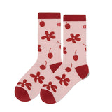 チェリープラネットパターンソックス / CHERRY PLANT PATTERN SOCKS [RED]