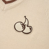 ミドルチェリーⅤネックニットベスト／MIDDLE CHERRY V-NECK KNIT VEST [BEIGE]