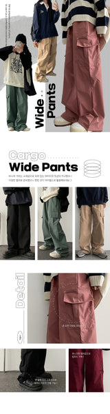 [Wide, jogger two way] Peta Tantan cargo wide pants