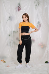 スリットネックレスクロップTシャツ / TOP(9326) Slit Necklace Crop Tee