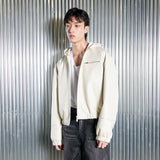 レザーウィンドブロック / Leather Wind Block (Cream)