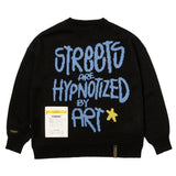 22フラワーオーバーサイズニットセーター / 22 FLOWER OVERSIZED KNIT SWEATER BLACK