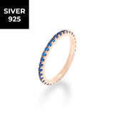 [S925]2㎜テニスリング/[S925] 2MM Blue Tennis Rilng (rosegold)