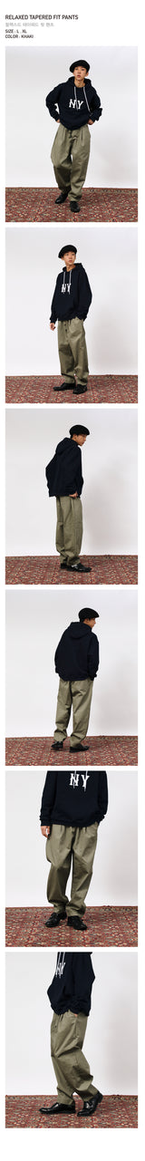 リラックスドテーパードフィットパンツ / RELAXED TAPERED FIT PANTS - KHAKI