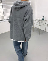 オーバーサイズフィットフードウォーマーニット/Oversized fit hooded warmer knitwear (2 colors)