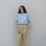 ペールブルーリボンTシャツ