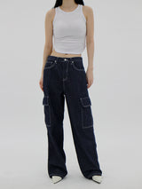 ダイイングカーゴドウデニムパンツ/Dyeing X Cargo dough Denim Pants (2color)
