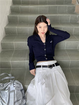 オーロラセーラートップ/Aurora Navy Collar Top