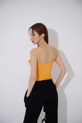 アンバランスシャーリングクロップスリーブレス/TOP(9397) Unbalance Shirring Crop Sleeveless