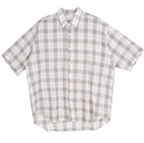 No.0305 S linen check half SHIRT (3color)