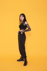 ショルダーメッシュクロップTシャツ / TOP(7807) Shoulder Mesh Crop Tee