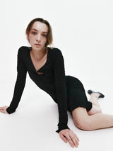 EMBO SLIP DRESS SET (BK) (6677234712694)
