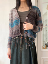 Sackle Vintage Fringe Mix Knit Cardigan